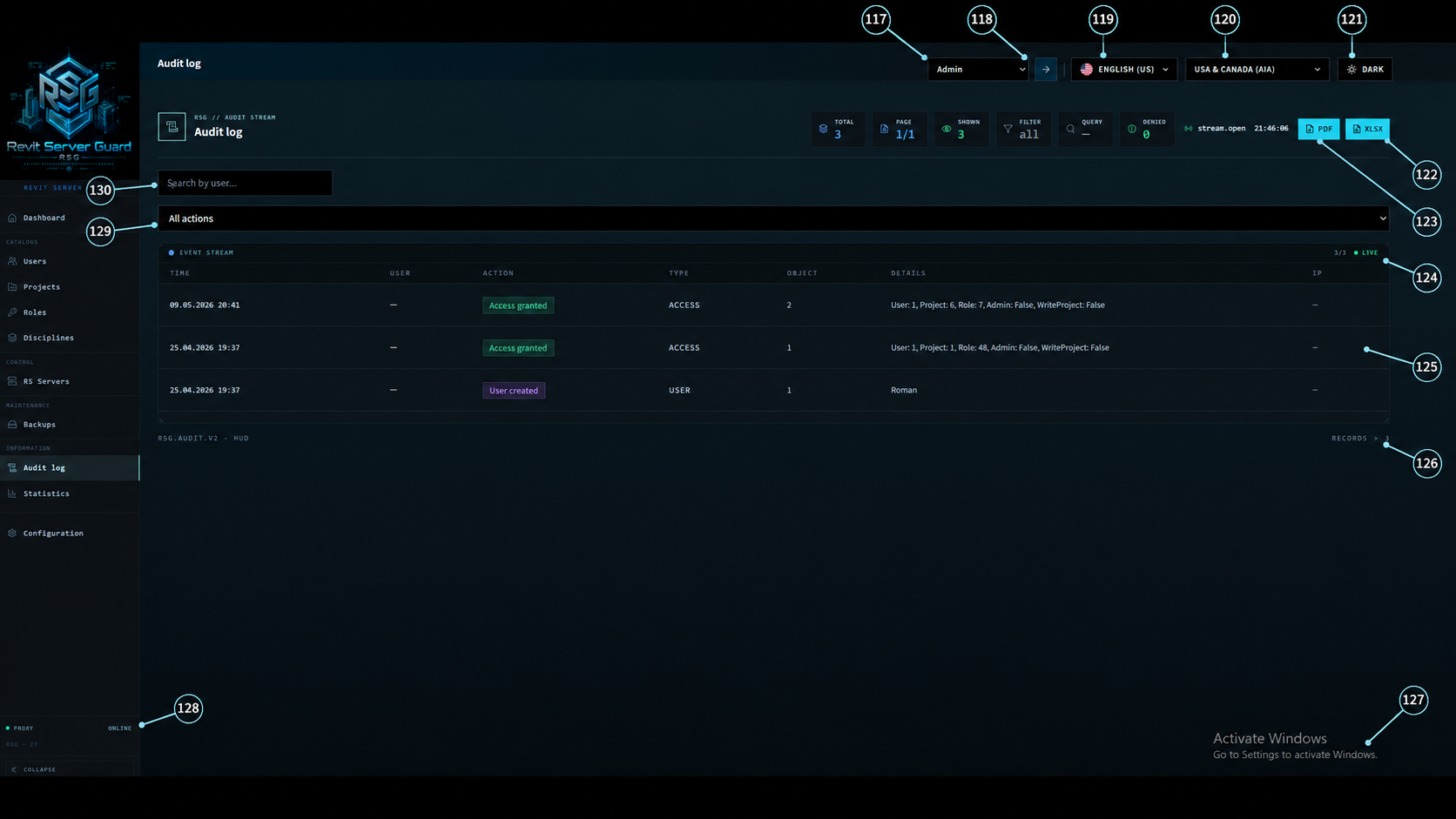 Audit Log annotated interface